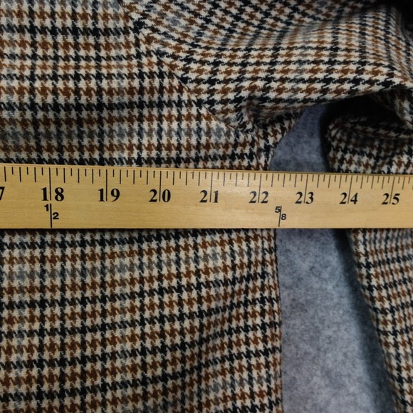 Tweed Houndstooth Car Coat Mens Small Beige Check Corduroy Collared BOOHOO MAN - Picture 4 of 14